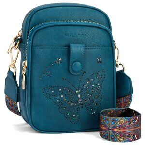 Vegan Leather Crossbody Purse Small Shoulder Bag Adjustable Strap Card Slots